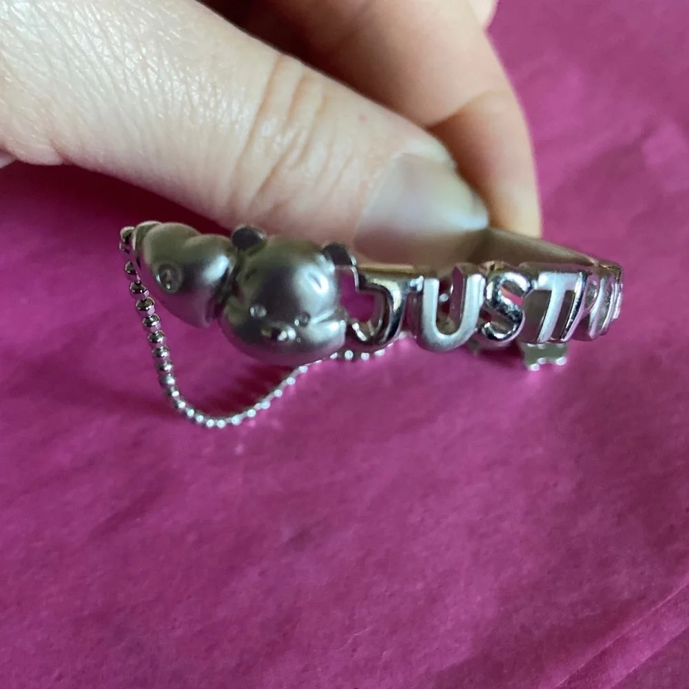 Vintage Just Pooh Winnie Disney 925 Sterling Silver 18K Gold Plated Bracelet